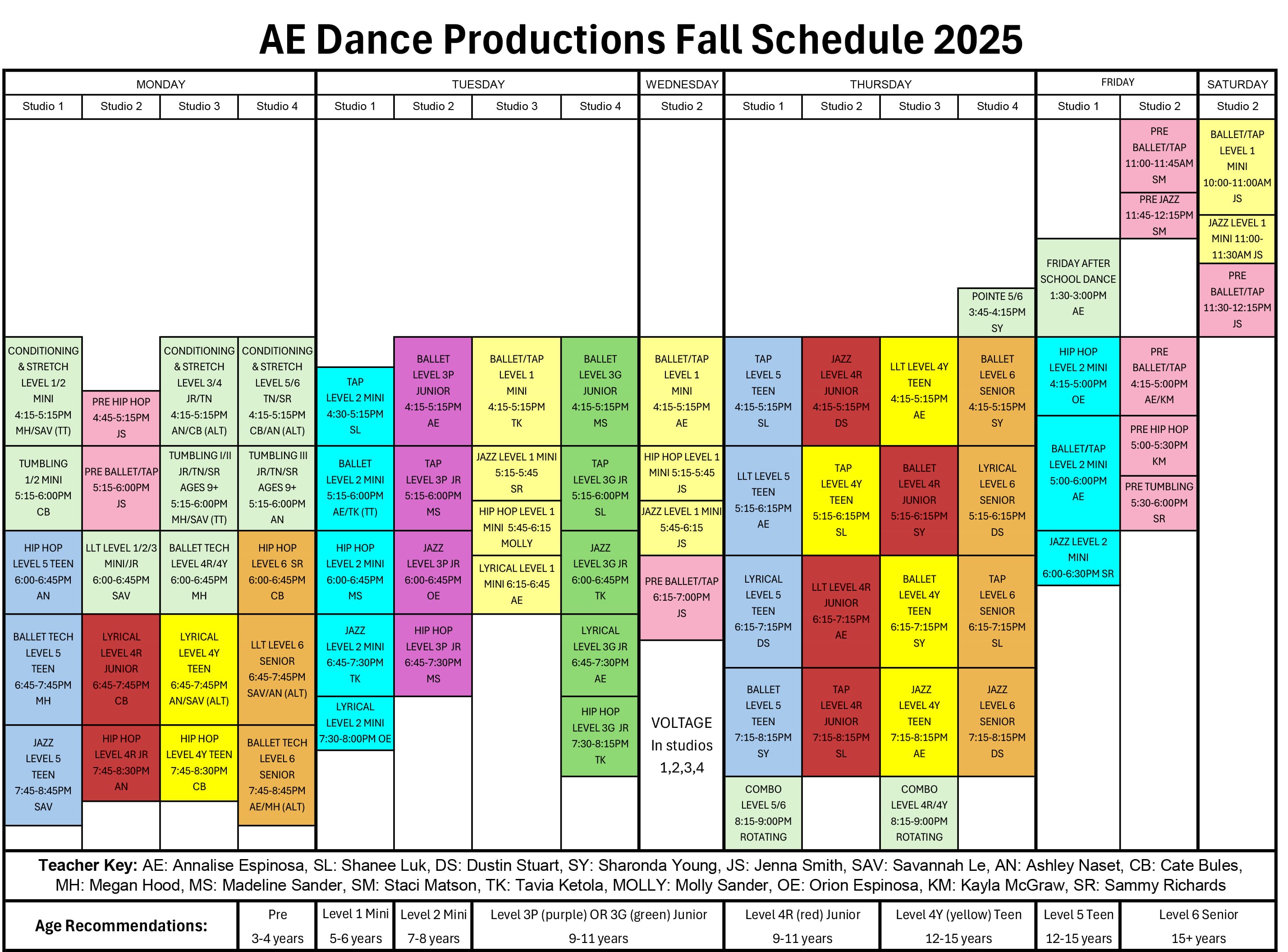 Master Fall Schedule 2025.xlsx